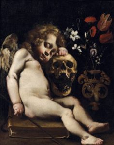 Luigi Miradori detto Il Genovesino, Cupido dormiente (Vanitas) (Cremona, Pinacoteca Civica)